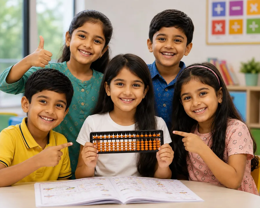 Child learning Abacus