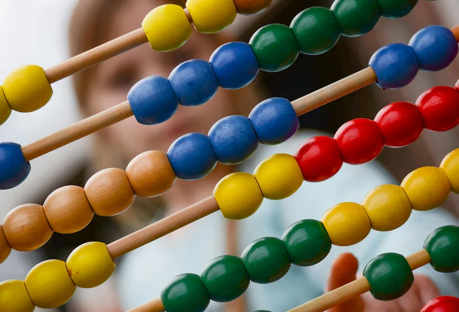 Child learning Abacus
